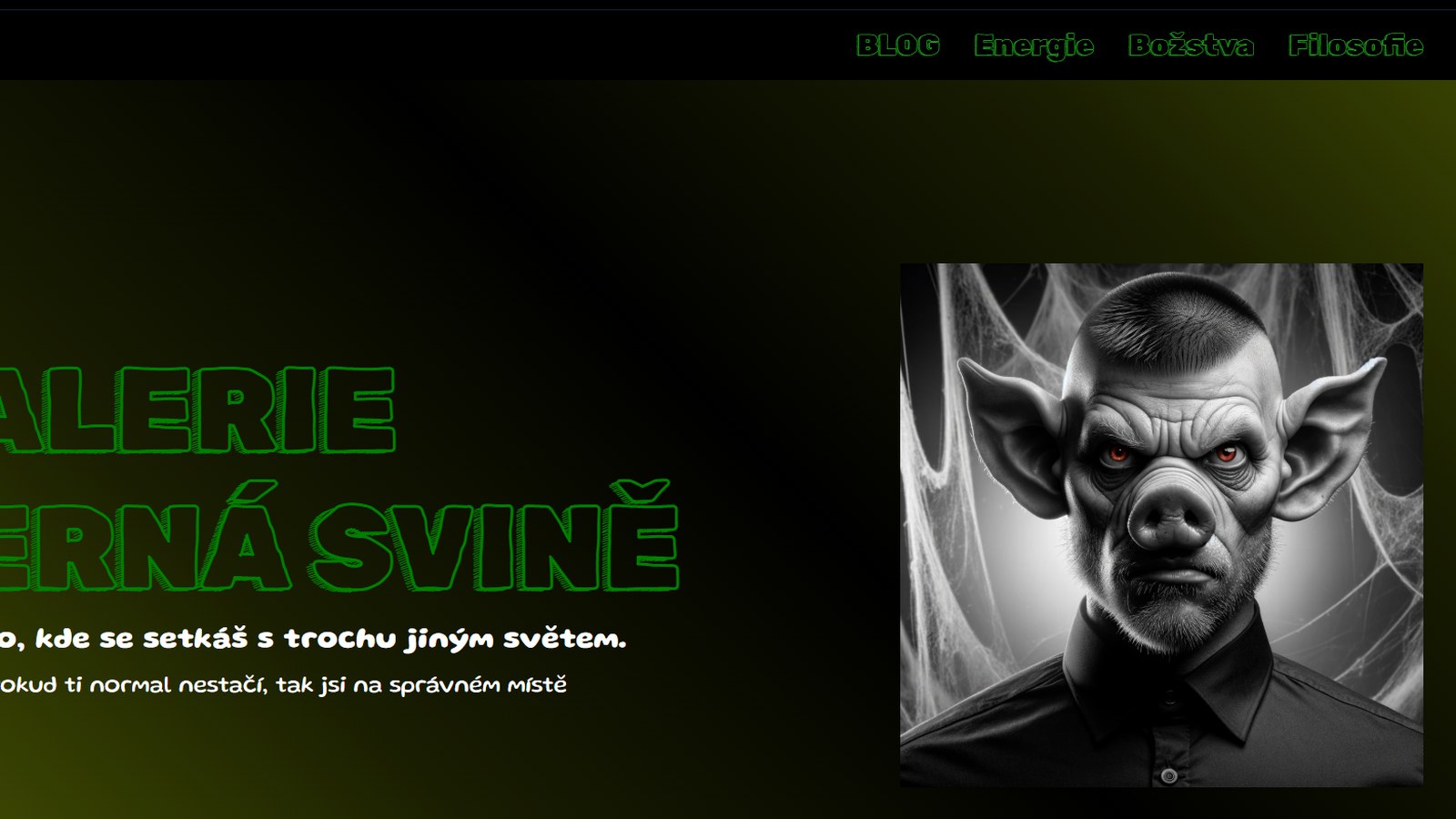 Černá svině – zakázkový web s blogem a responzivním designem